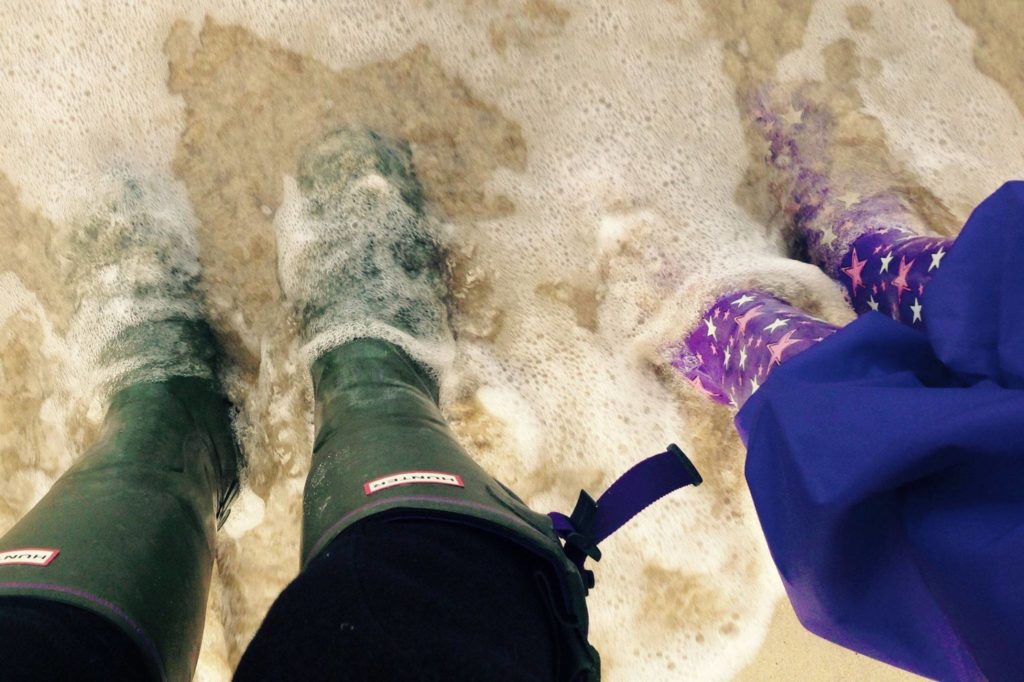 Wellies on a winters day on the beach