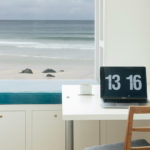 6 Barnaloft in St Ives Master bedroom workspace with sea views